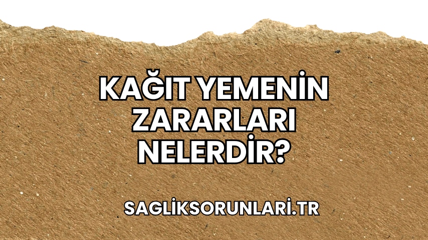 Kağıt Yemenin Zararları Nelerdir?